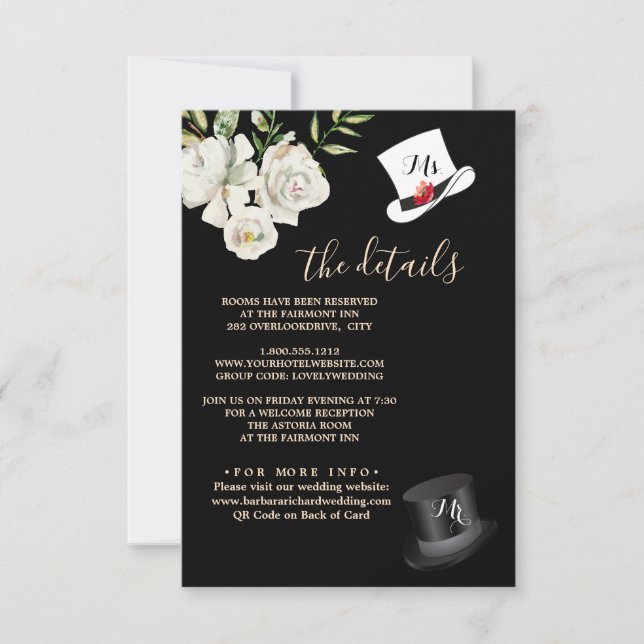 Détails du Mariage noir et blanc Carte de boîtier  (Devant)