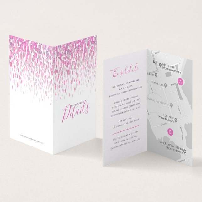 Détails du mariage plan du calendrier rose violet  (Inside and Outside)