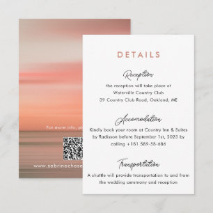 Détails du Mariage rose Carte de boîtier Qr Code