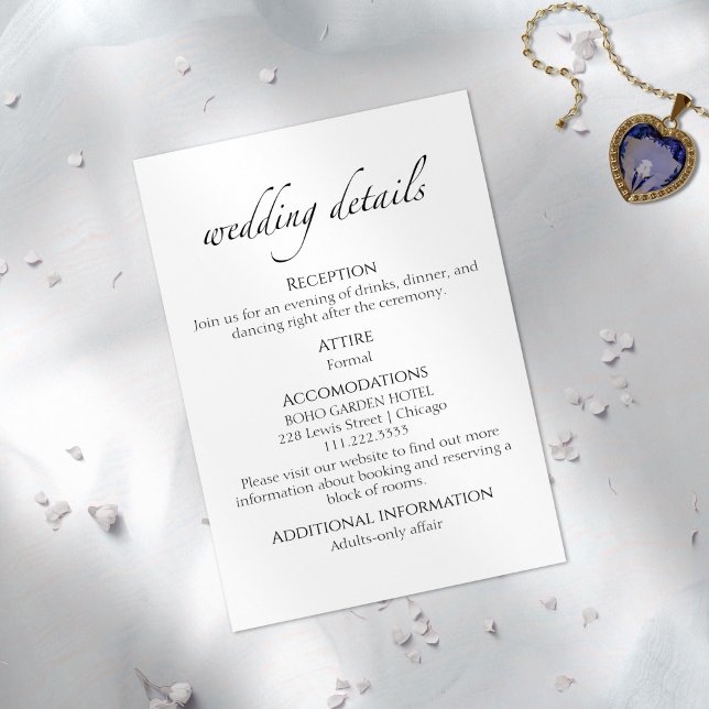 Détails du mariage | RSVP | Carte de boîtier de co (Créateur téléchargé)