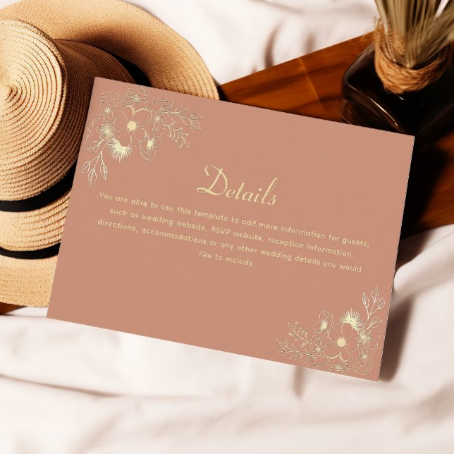 Détails du Mariage Terracotta Carte de boîtier (Créateur téléchargé)