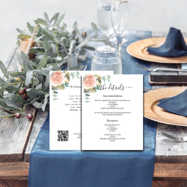Détails du programme de mariage floral rose (Créateur téléchargé)