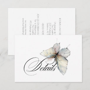 Details Elegant Abstract Ink Pastel Butterflies Invitation