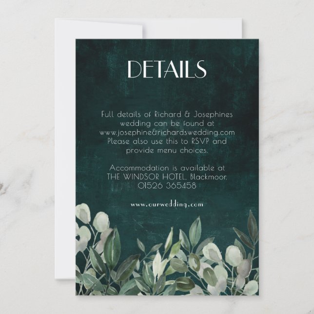 Details enclosure card greenery wreath (Front)