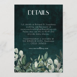 Details enclosure card greenery wreath