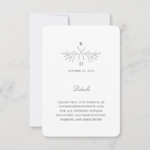 Détails minimal du Mariage Laurel Carte de boîtier