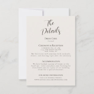 Détails minimaliste du Mariage Carte de boîtier - 
