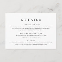 Détails minimaliste du Mariage Mariage Carte de bo