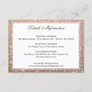 Details & More Information - Rose Gold Glit Fab Enclosure Card