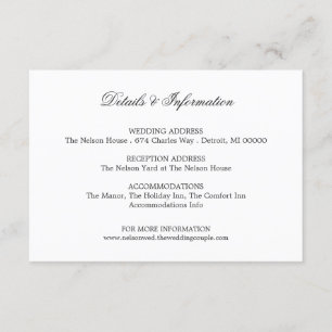 Details & More Information - White Enclosure Card