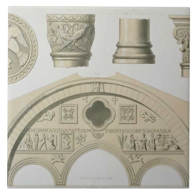 Details of a sculptured arch and columns from St. Tile (Front)
