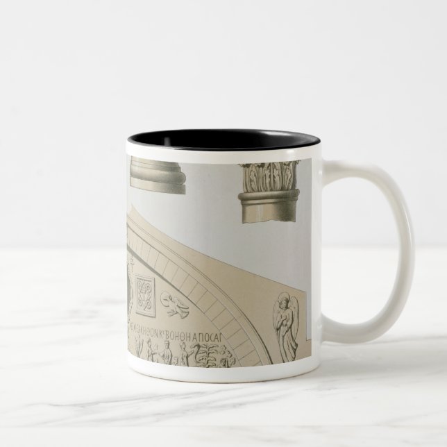 Details of a sculptured arch and columns from St. Two-Tone Coffee Mug (Right)