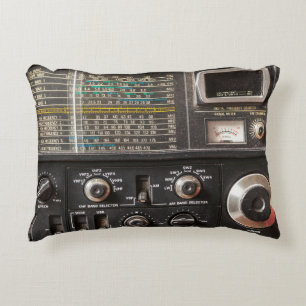 Details of an old am radio receiver accent pillow