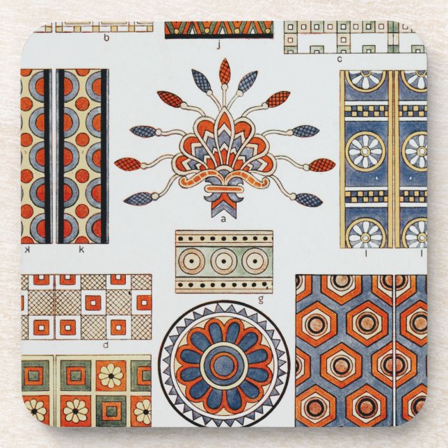 Details Of Decoration Ancient Assyrian Costume  Coaster (Front)