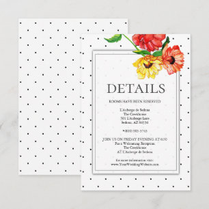 DETAILS Red and Yellow Floral Spray Invitation
