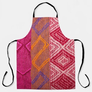 Details shot of indian fabric with colorful patter apron