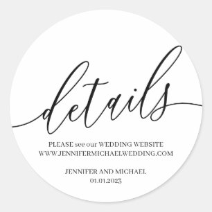 Details Signature text Classic Round Sticker