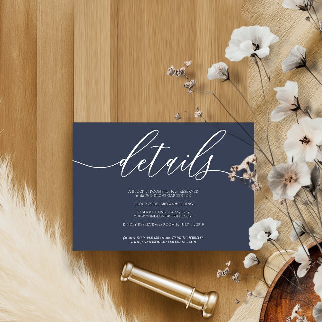 Details Simple Navy RSVP Card (Creator Uploaded)