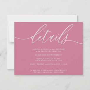 Details Simple Signature Pink RSVP Card