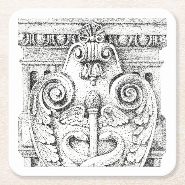 DETAILS Square Paper Coasters (Front)