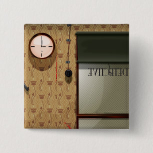 Detective agency 2 inch square button