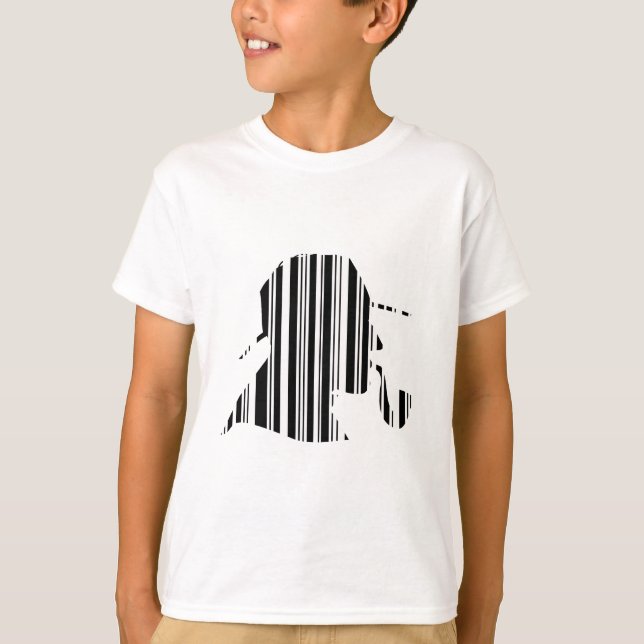 DETECTIVE BAR CODE Pipe Smoking Barcode Pattern T-Shirt (Front)