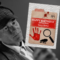 Detective birthday card cold case file