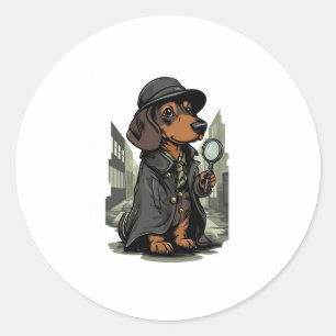 Detective Dachshund – Mystery Solving Dog Classic Round Sticker