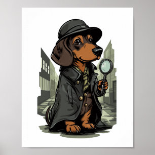 Detective Dachshund � Mystery Solving Dog Poster