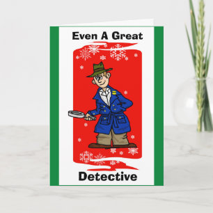 Détective de police, carte de Noël privée Eye Funn