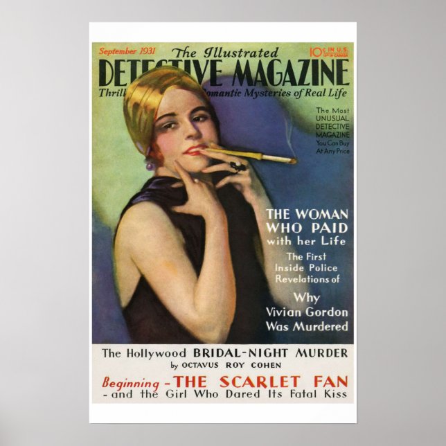 Detective Magazine Vintage Magazine Cover Poster (Front)