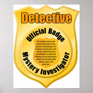 Detective Official Badge Mystery Investigator Poster