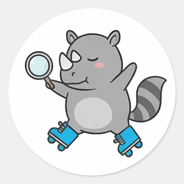 Detective Rhino Classic Round Sticker (Front)