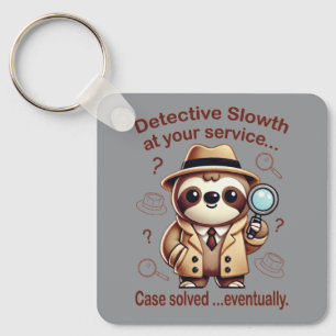 "Detective Sloth" Sloth Private Eye Keychain