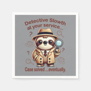 "Detective Sloth" Sloth Private Eye Napkin