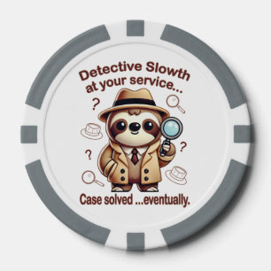 "Detective Sloth" Sloth Private Eye Poker Chips