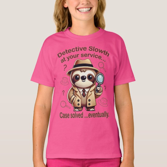 "Detective Sloth" Sloth Private Eye T-Shirt (Front)