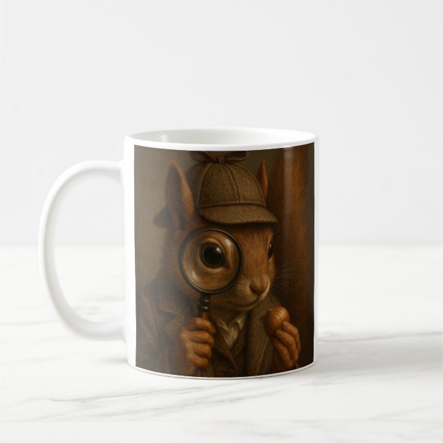 Detective Squirrel Coffee Mug (Left)