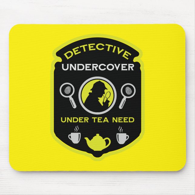 Detective-Themed Funny Tea Mouse Pad (Front)