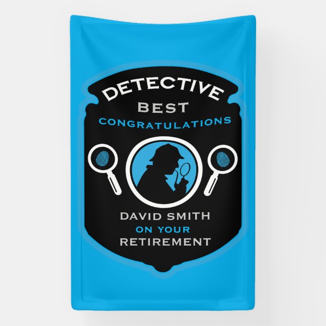 Detective-Themed Job Retirement Gift Banner (Vertical)