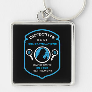 Detective-Themed Job Retirement Gift Keychain