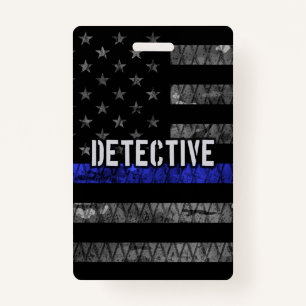 Detective Thin Blue Line Distressed Flag Badge