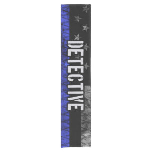 Detective Thin Blue Line Distressed Flag Short Table Runner