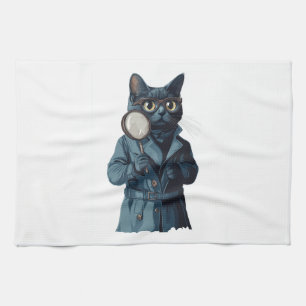 Detective Whiskers � Funny Cat Mystery Novel Kitchen Towel