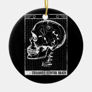 Detectorist Brain Scan Metal Detector Treasure Ceramic Ornament