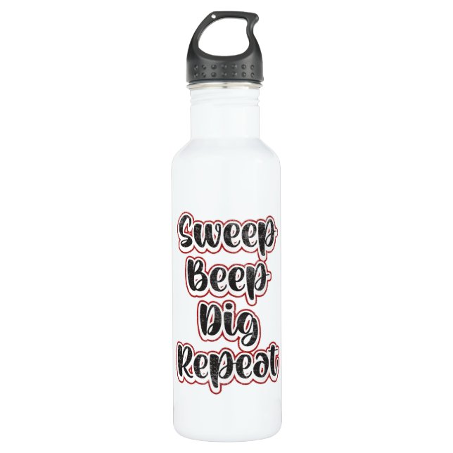 Detectorist Metal Detecting Repeat Funny Gift Idea 710 Ml Water Bottle (Front)