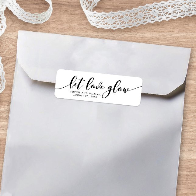 Détendez-vous Script Let Love Glow Wedding Faveur  (Créateur téléchargé)