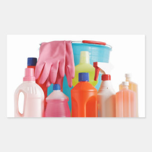 detergent bottles and bucket sticker