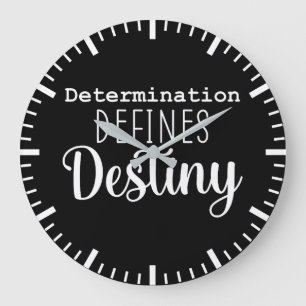 Determination Defines Destiny, Gym, Hustle Success Large Clock
