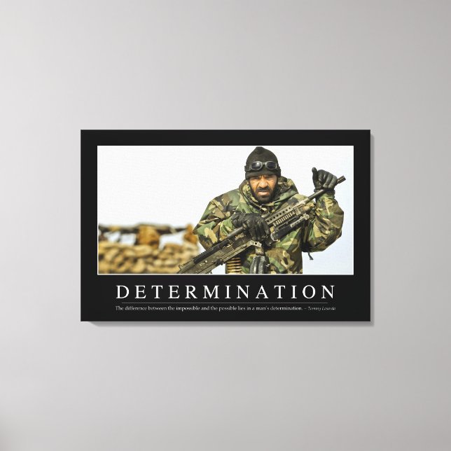 Determination: Inspirational Quote Canvas Print (Front)
